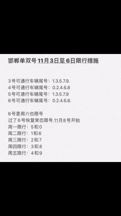 【魏县最新限号/魏县限号表】-第5张图片 【魏县最新限号/魏县限号表】-第5张图片