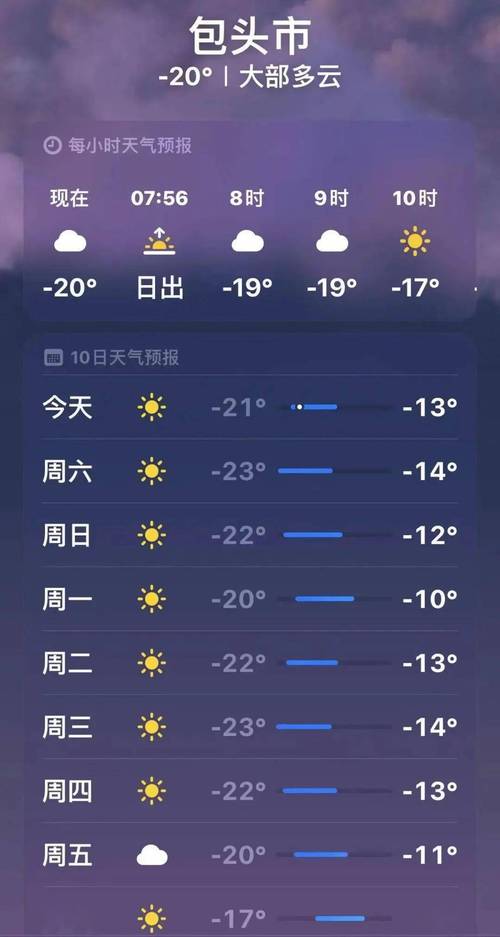 包头天气预报-包头天气预报一周 7天